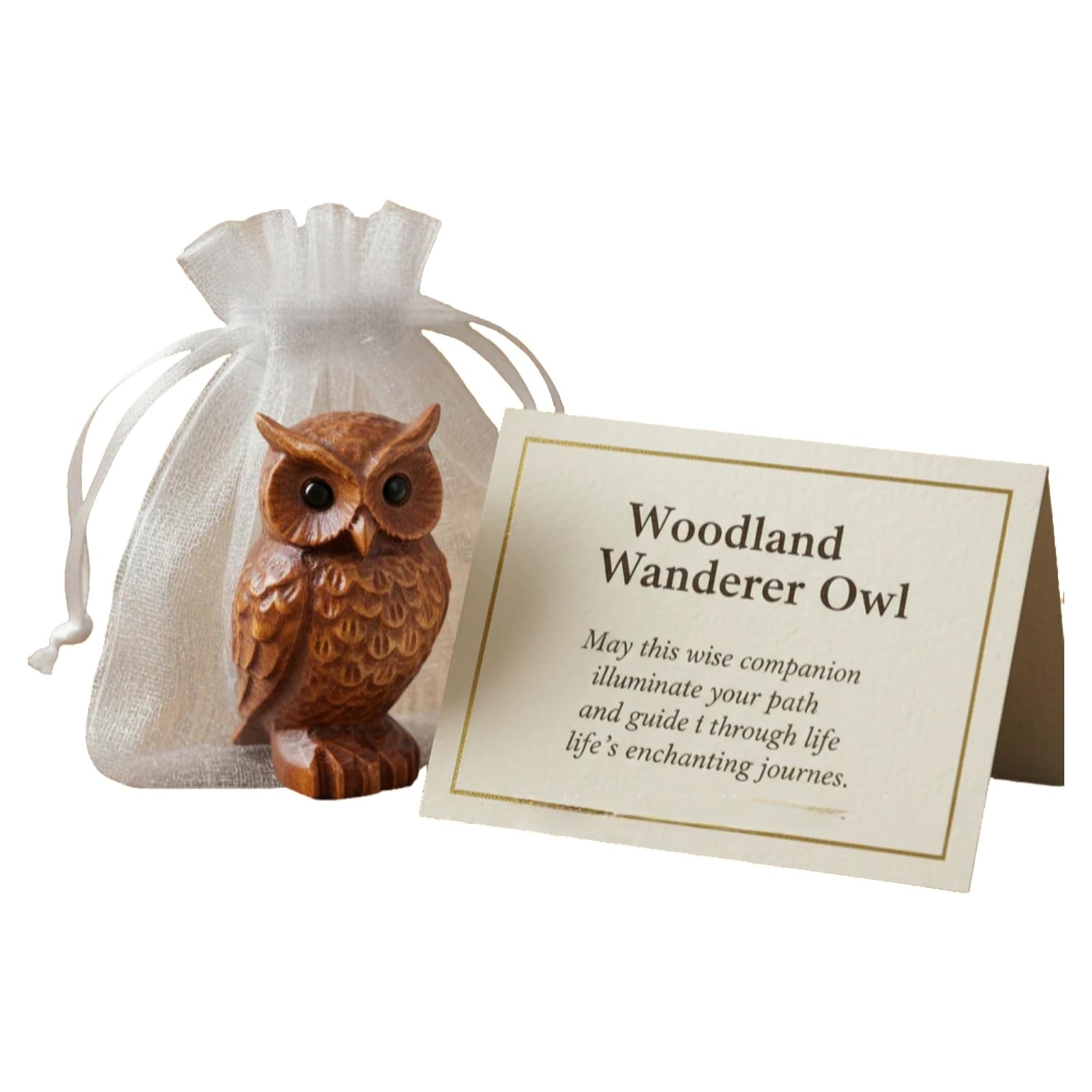 Rxgiasup Comforting Owl Companion Statue with Encouraging Card, Pocket-Sized Animal Figurine Representing Hope and Prosperity Heartwarming Animal Pocket Hug