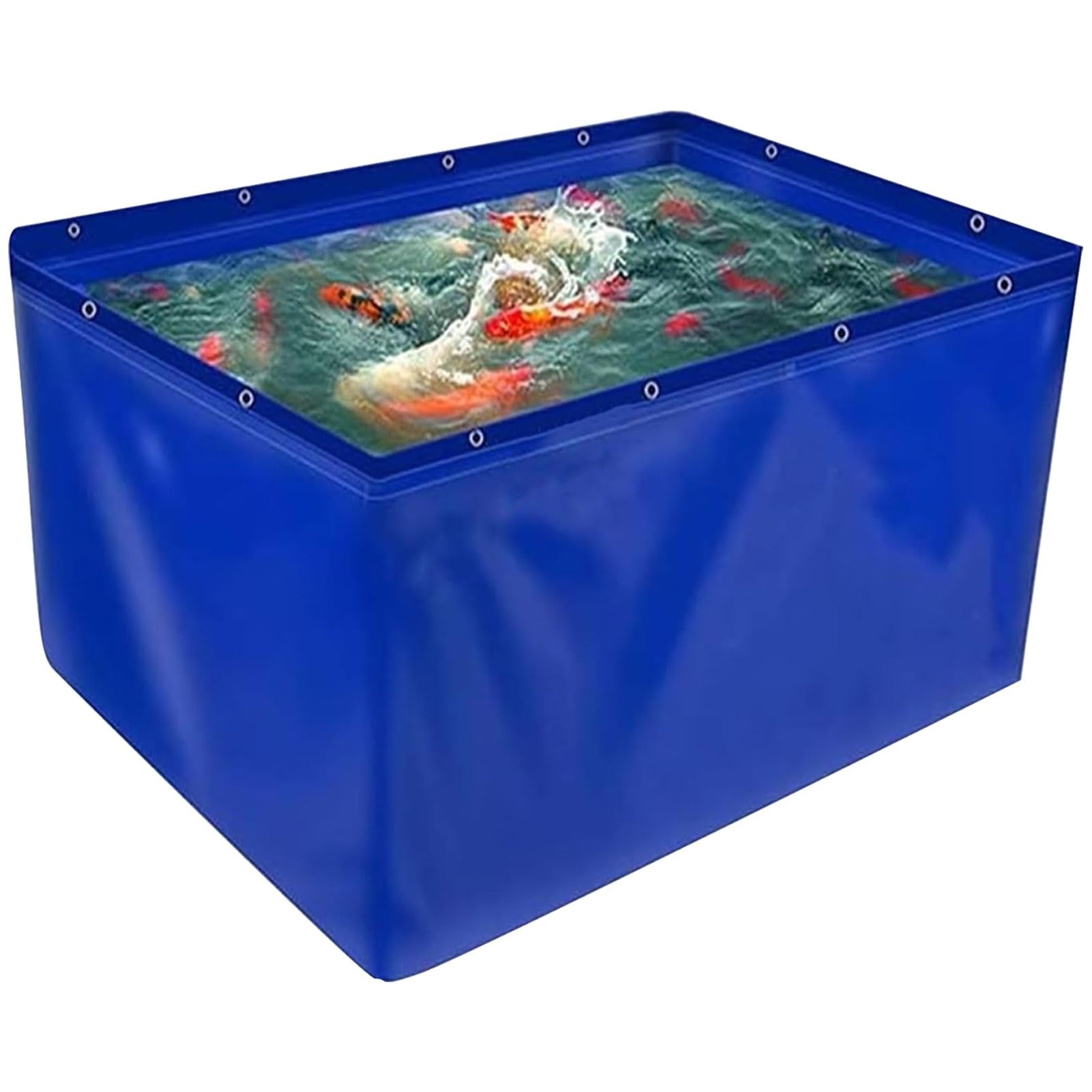 Étang à poissons en toile PVC rectangulaire 5x1x1.2m pour élevage et citerne