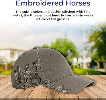 SAGEFINDS Embroidered Horses Baseball Hat | Barn Cap for  display picture 3