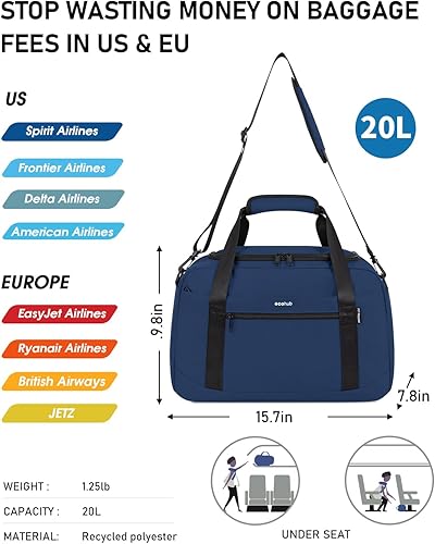 Miniatura 2 de ECOHUB Bolsa de artículos personales 16'' Bolsa de lona pequeña, Azul, Informal, deportivo