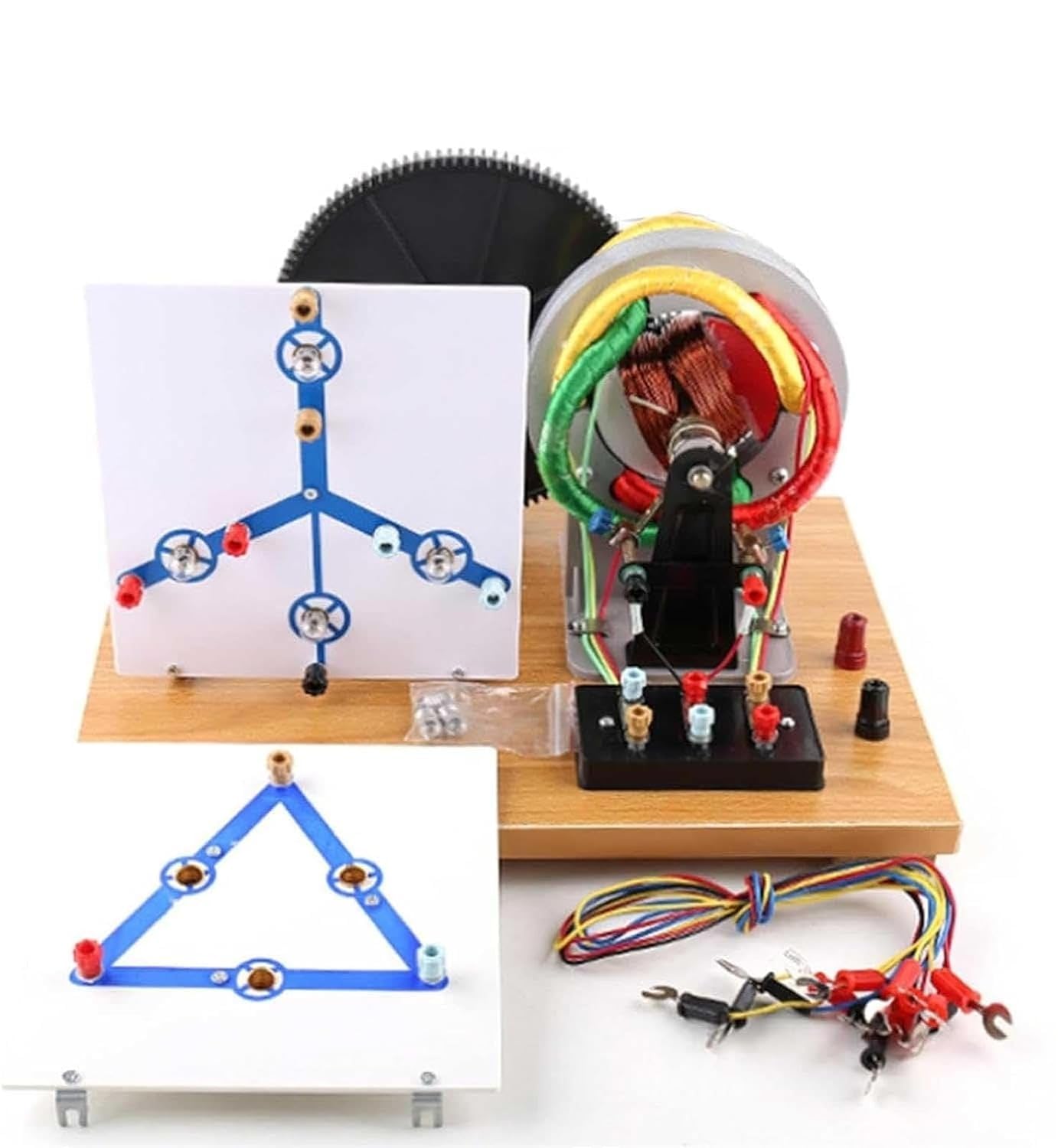 Generador Trifásico De Ca/CC Accionado Manualmente, Modelo Físico De Generador Eléctrico para Armar, Kit De Experimentos De Física para Demostraciones En El Aula.