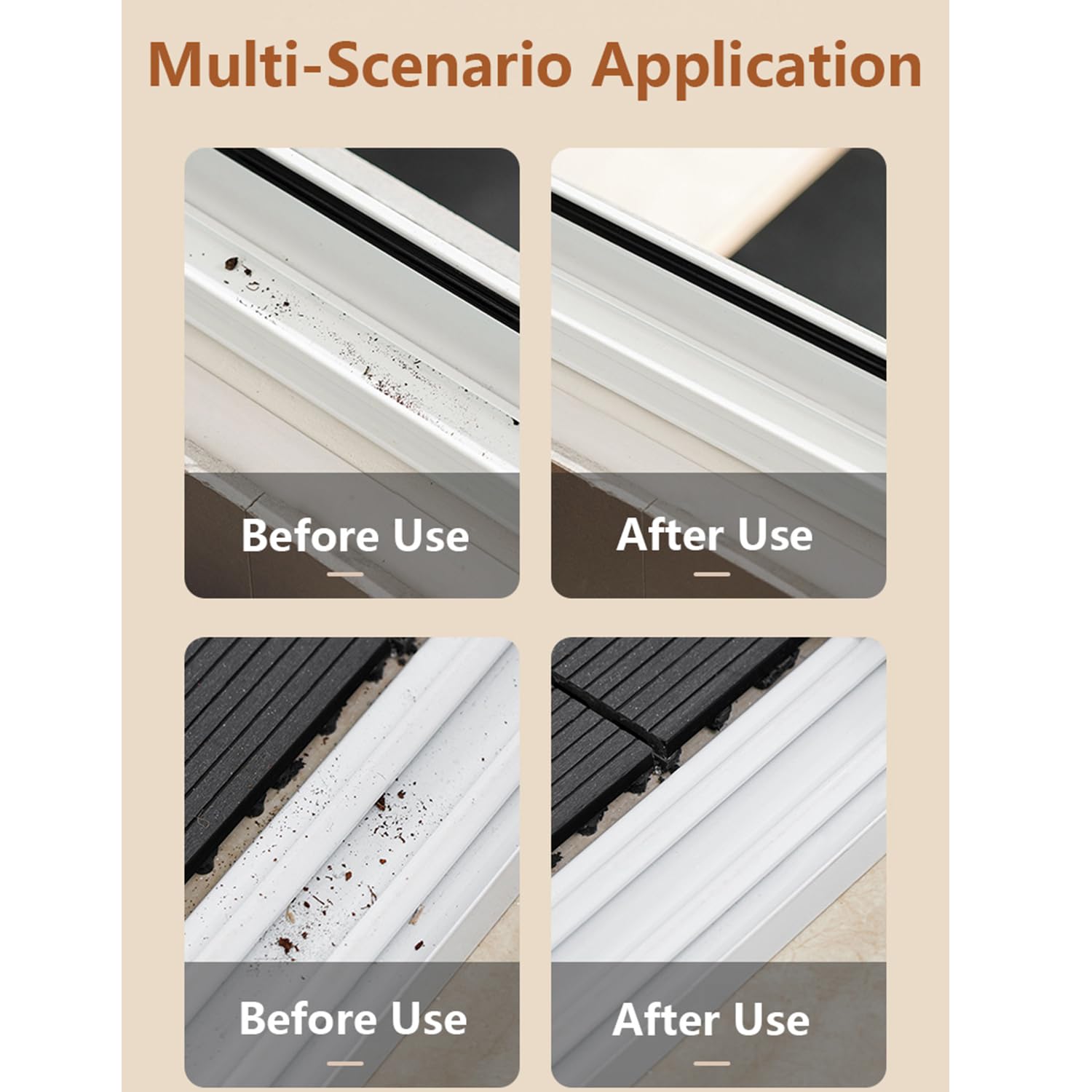 NEKIFACE 2 In 1 Groove Cleaning Brush Window Track Cleaning Tools, Ultifunction Grout Cleaner Tool Grip Brush Hard Bristle Crevice Cleaning Brush For Sliding Door Track, Window Sill, Window Seal - View #9