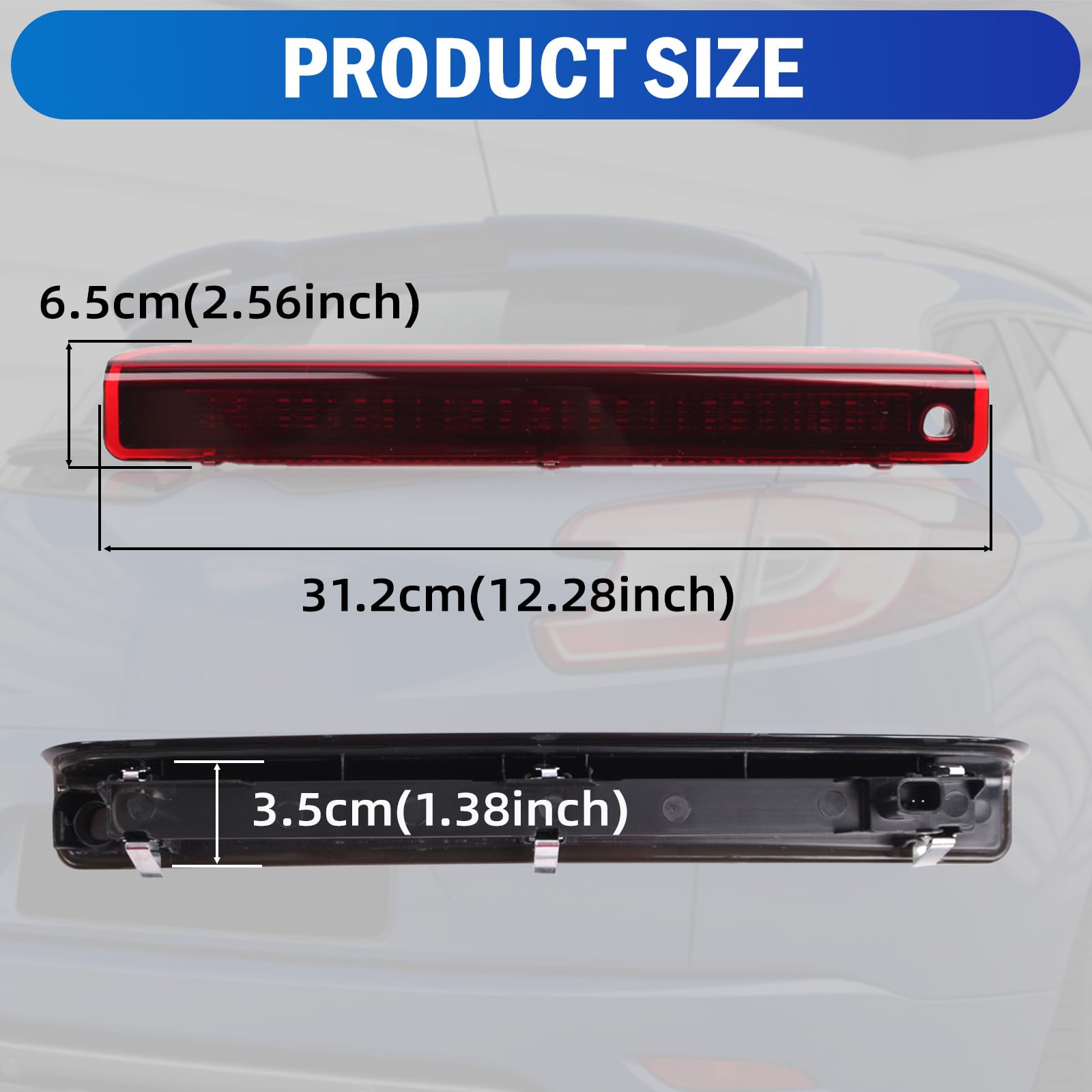Riloer 265900006R Terza Luce Stop LED, Luce Freno Centrale Posteriore Alta, Compatibile con Renault Megane III MK3 Hatchback 2008-2016, Lente Rossa, Rosso