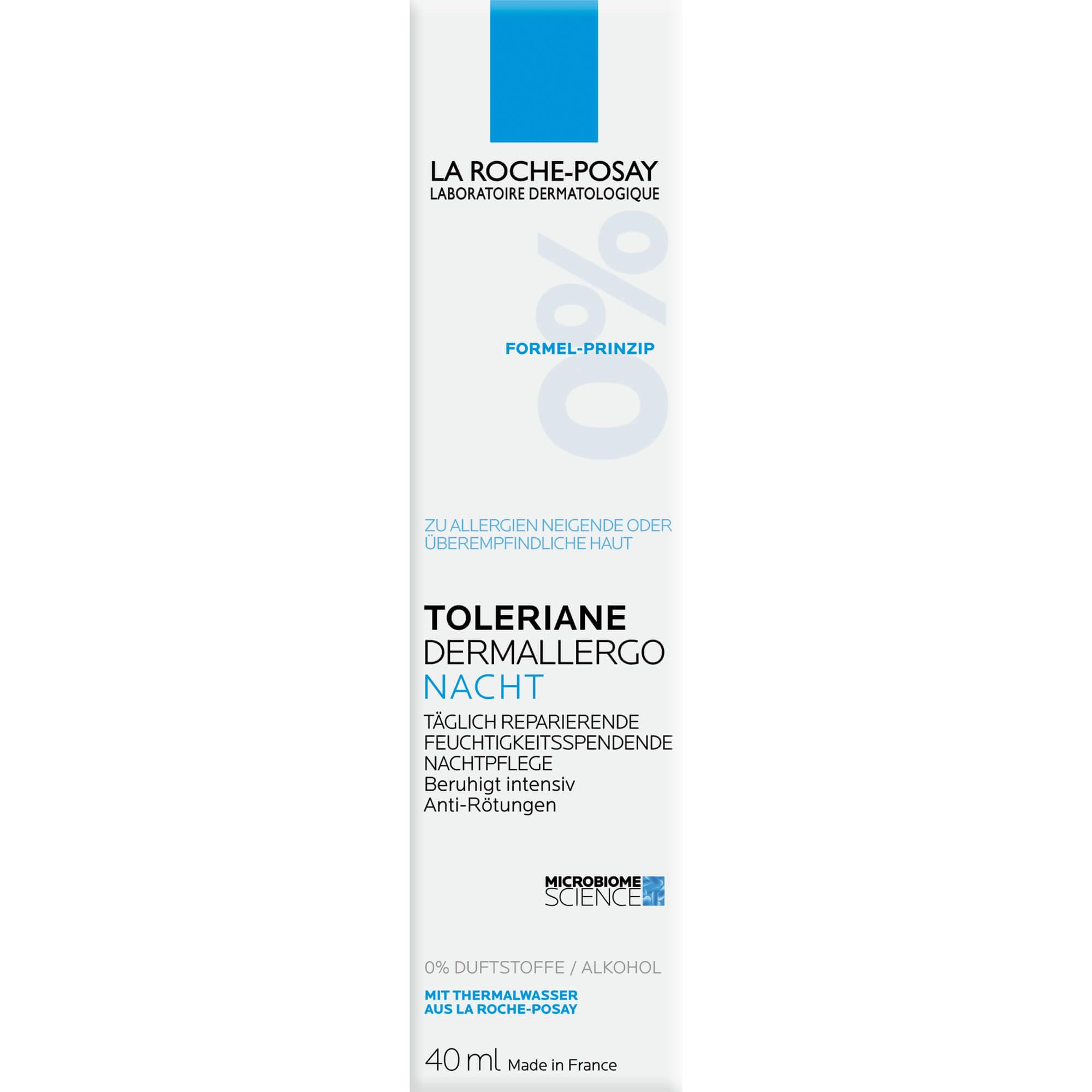 La Roche Posay Toleriane Dermallergo Nacht, Beruhigende und feuchtigkeitsspendende Nachtcreme, Gesichtspflege für sehr empfindliche Haut, Nachtpflege für allergische, reaktive Haut, 40 ml