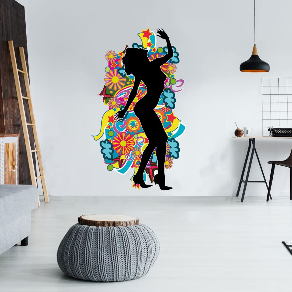 1art1 Piękne kobiety Pop Art Girl I tatuaż ścienny | dekoracyjna naklejka ścienna do salonu, pokoju dziecięcego, kuchni, łazienki, korytarza | naklejka na ścianę na drzwi, meble/szafę, 184 x 117 cm