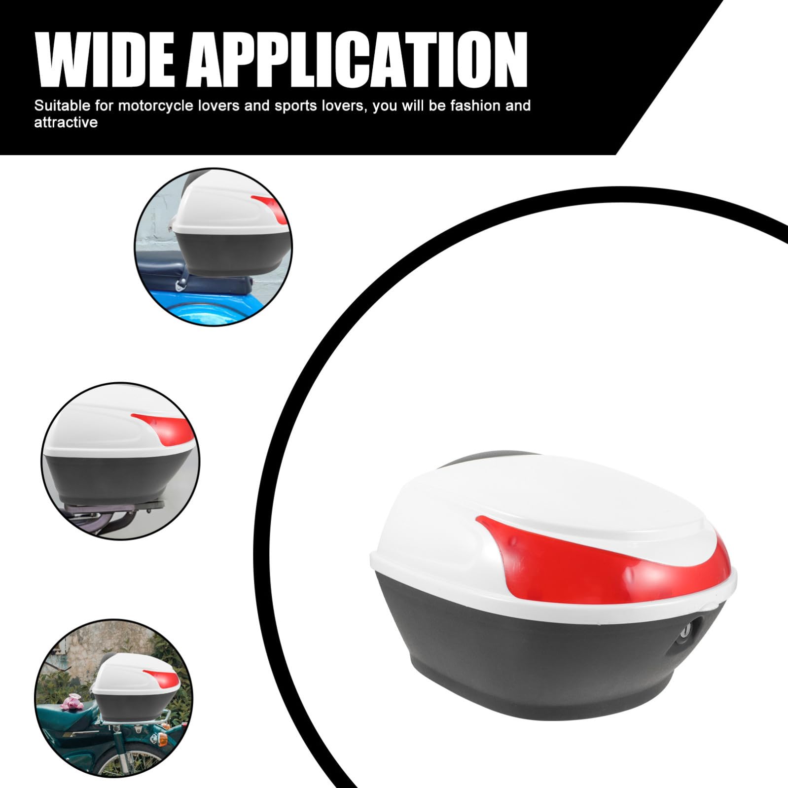 Bauletto Moto Universale Scatola Portaoggetti Posteriore in Tela, Resistente e Pratico, Facile Installazione, per Casco e Accessori, per Bicicletta