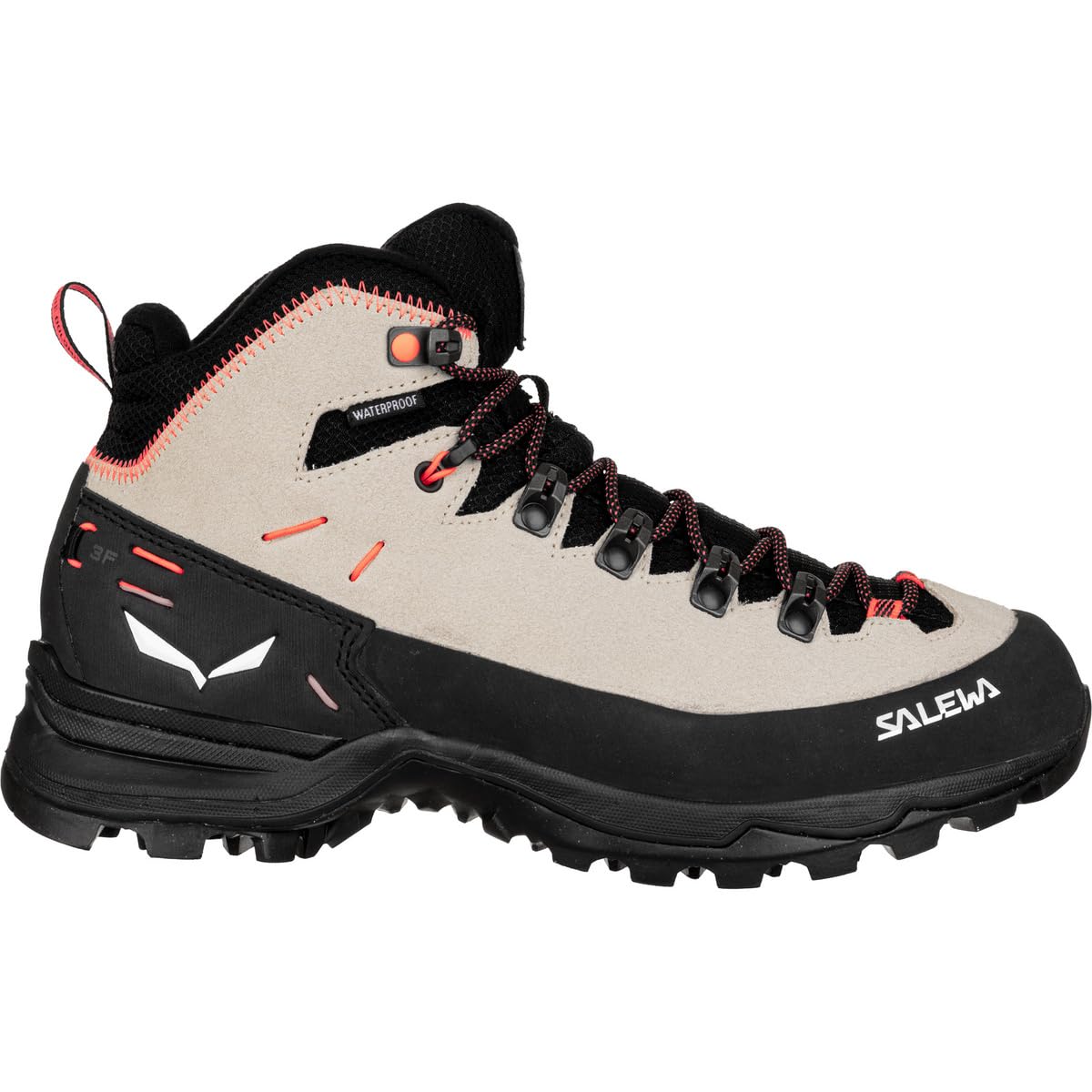 Salewa Alp Mate Mid PTX Hiking Boot - Women's Oatmeal/Black 7.5