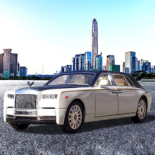 Image of DEUSON ECOM Alloy Metal Pull Back Die-Cast Car 1:32 Rolls Royce Phantom Diecast Metal Pullback Toy Car With Openable Doors & Light, Music Boys Gifts Toys For Kids,Black
