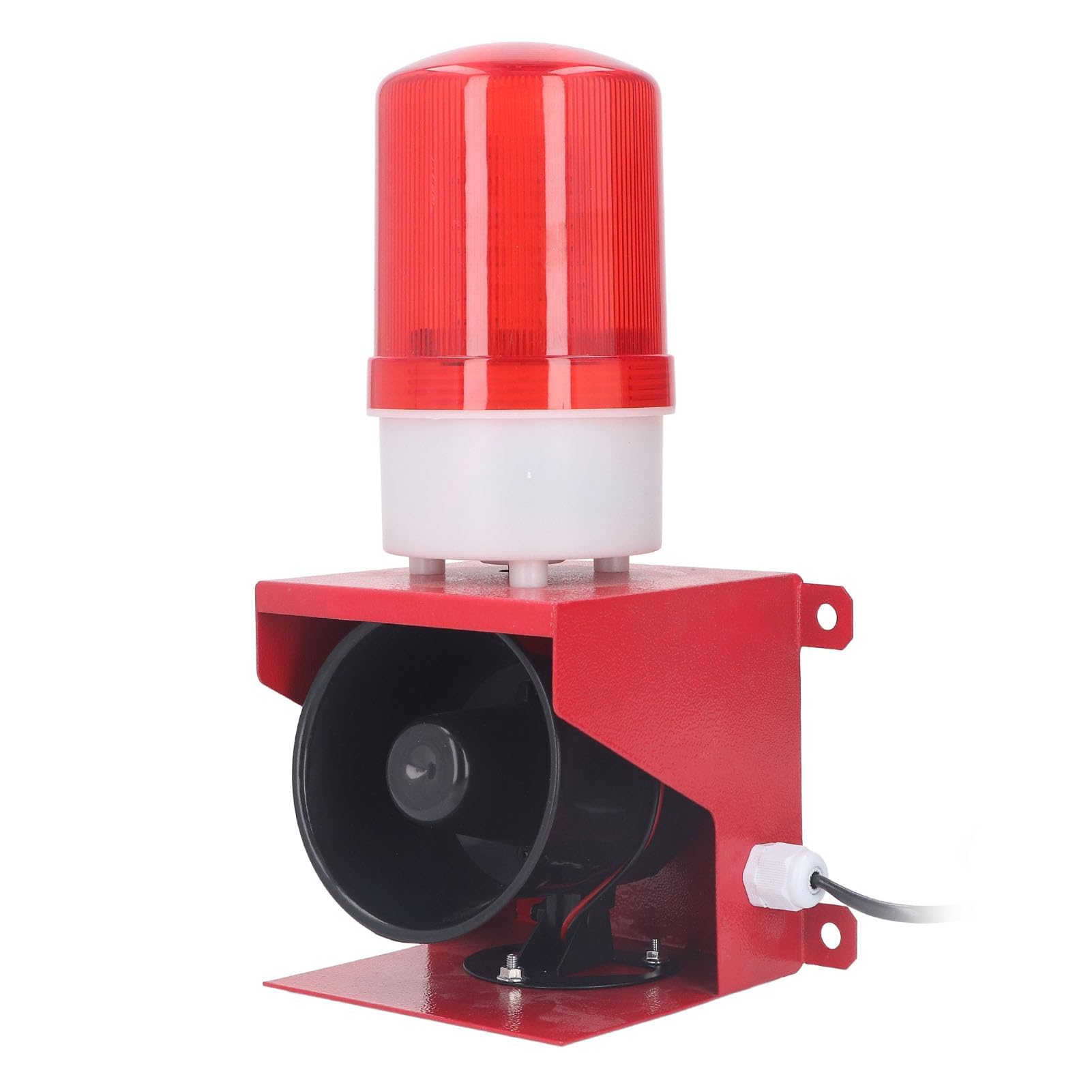 Ejoyous Alarma de Sirena Industrial, Sonido de 115 DB y Luz Estroboscópica, Sirena de Advertencia de Emergencia para Exteriores IP65 a Prueba de Agua para Sitios de Construcción, (DC12V)