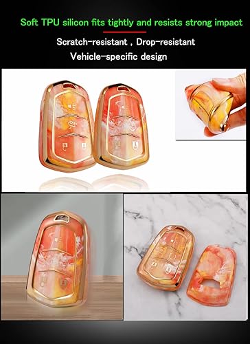 Miniatura 6 de ontto Compatible con funda para llavero Cadillac con diseño de mármol, Azul