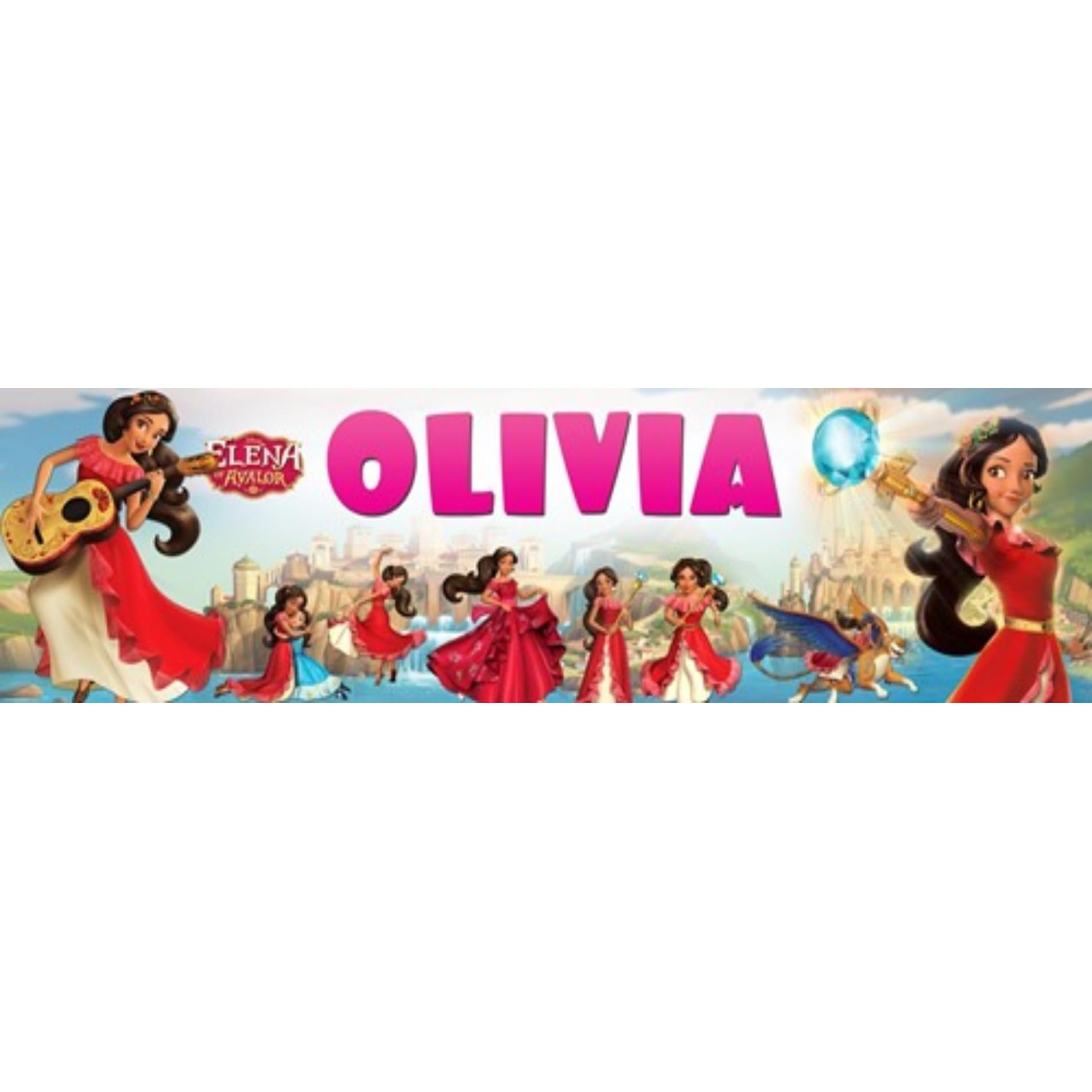 Elena of Avalor - 8.5"x30" Personalized Name Poster, Customize With Your Child's Name, Birthday Party Banner