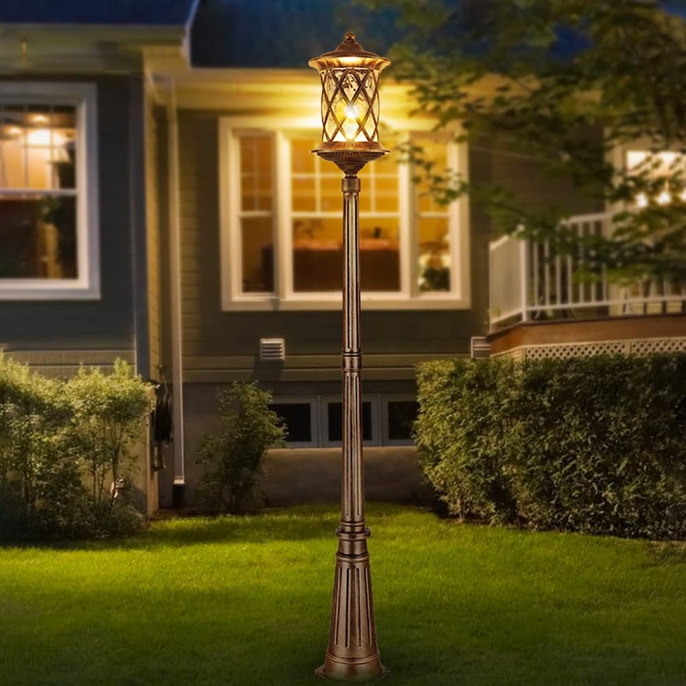 Europejska lampa zewnętrzna, wodoodporna dekoracyjna lampa kolumnowa, stop aluminium z brązu, stylowa lampa ogrodowa do willi na podjazd i bramę