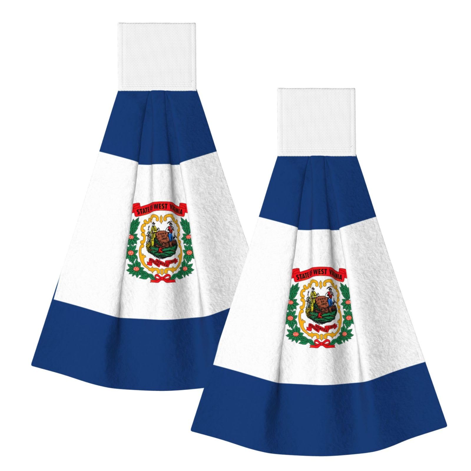 DUWAA West Virginia State Flag Print Hanging Hand Towel Quick Dry Bathroom Towel Soft Kitchen Towel