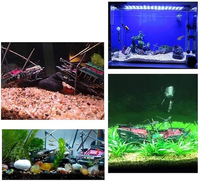 Foto 6 de 6 de ANCLLO Adornos de acuario, Resina Material naufragio de pecera Decoraciones