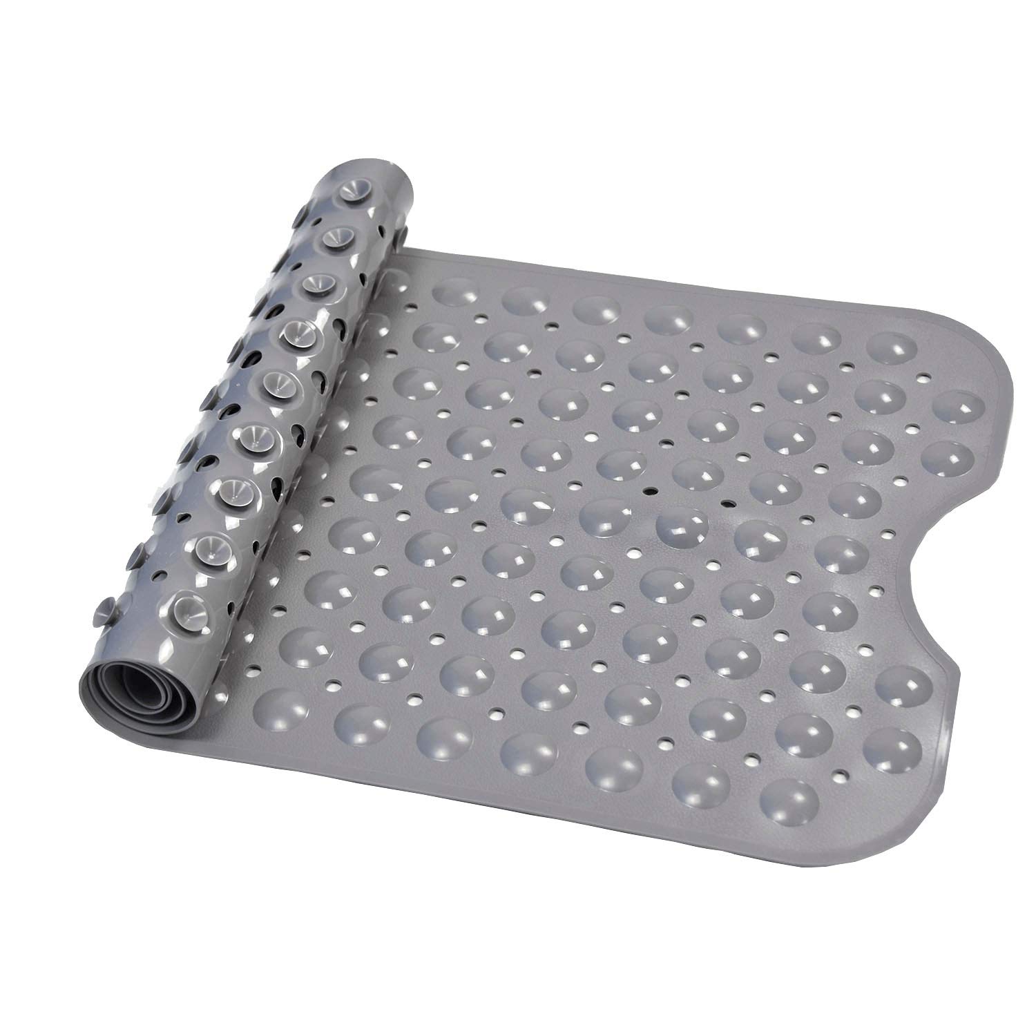 Bathsafe Solid Grey Bathafe 100X40cm Extra Long Non Slip Bath Mats Anti Slip Shower Tub Mats Strong Suction Bathtub Mats For Old Adults Childs,