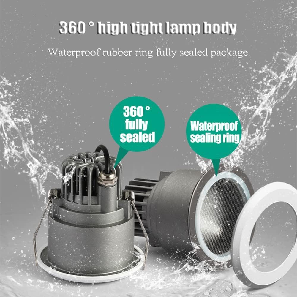 Faretto da Incasso A LED Impermeabile 7w Lampada A LED da Incasso Spot Light Illuminazione Interna Domestica per Doccia WC Faretto Impermeabile, 10pcs, 3000K
