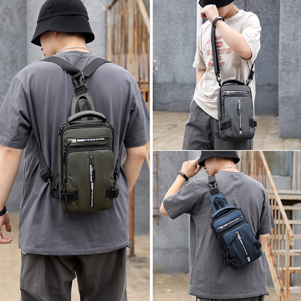 Sac à Bandoulière Homme Sac de Poitrine Sacoche Homme Bandouliere Sacs a Dos Porté épaule Travers Sling Bag