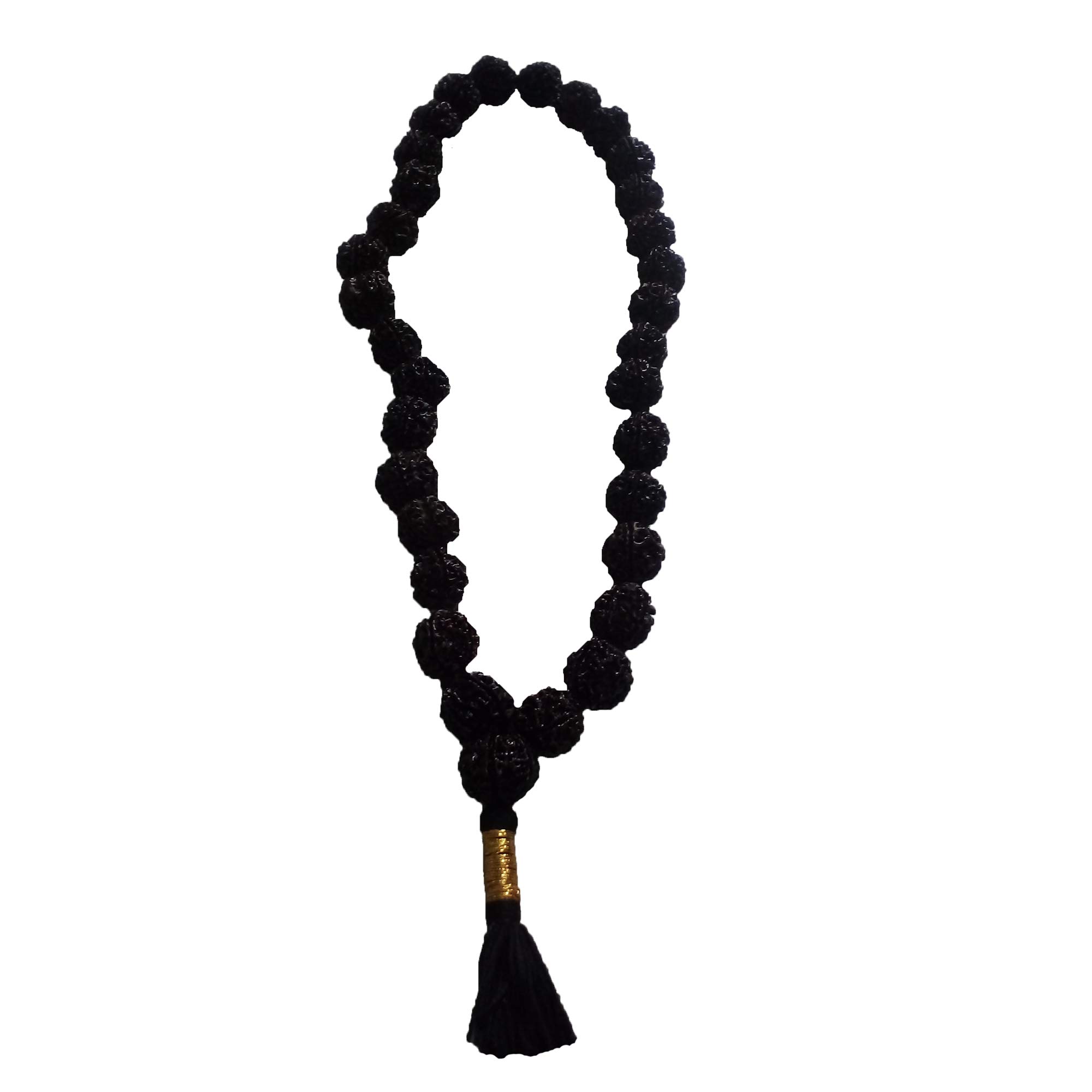 be BETTERTHAN Expected 5 Mukhi Lord Shiva 32+1 RUDRAKSHA RUDRAKSH Beads Black Thread 16-20 MM Prayer MALA 5 Mukhi Rudraksha Black Beads Mala100% Natural Rudraksha Bead Mala for Men and Women-picture-1