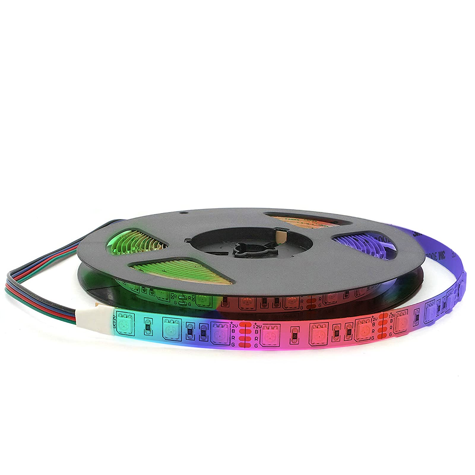 planetitaly Kit de chromothérapie, bande LED, lumière colorée intérieure, RGB, Wi-Fi, télécommande RF 12 V, contrôle vocal Amazon Alexa Google Home 5 mètres