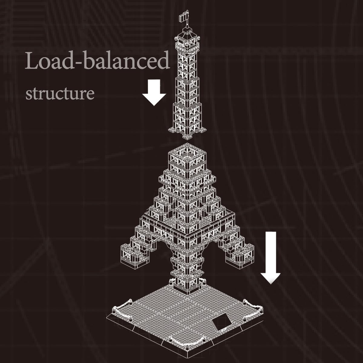 Amazon.co.jp: DAHONPA エッフェル塔 建築 ビルディングブロックセット
