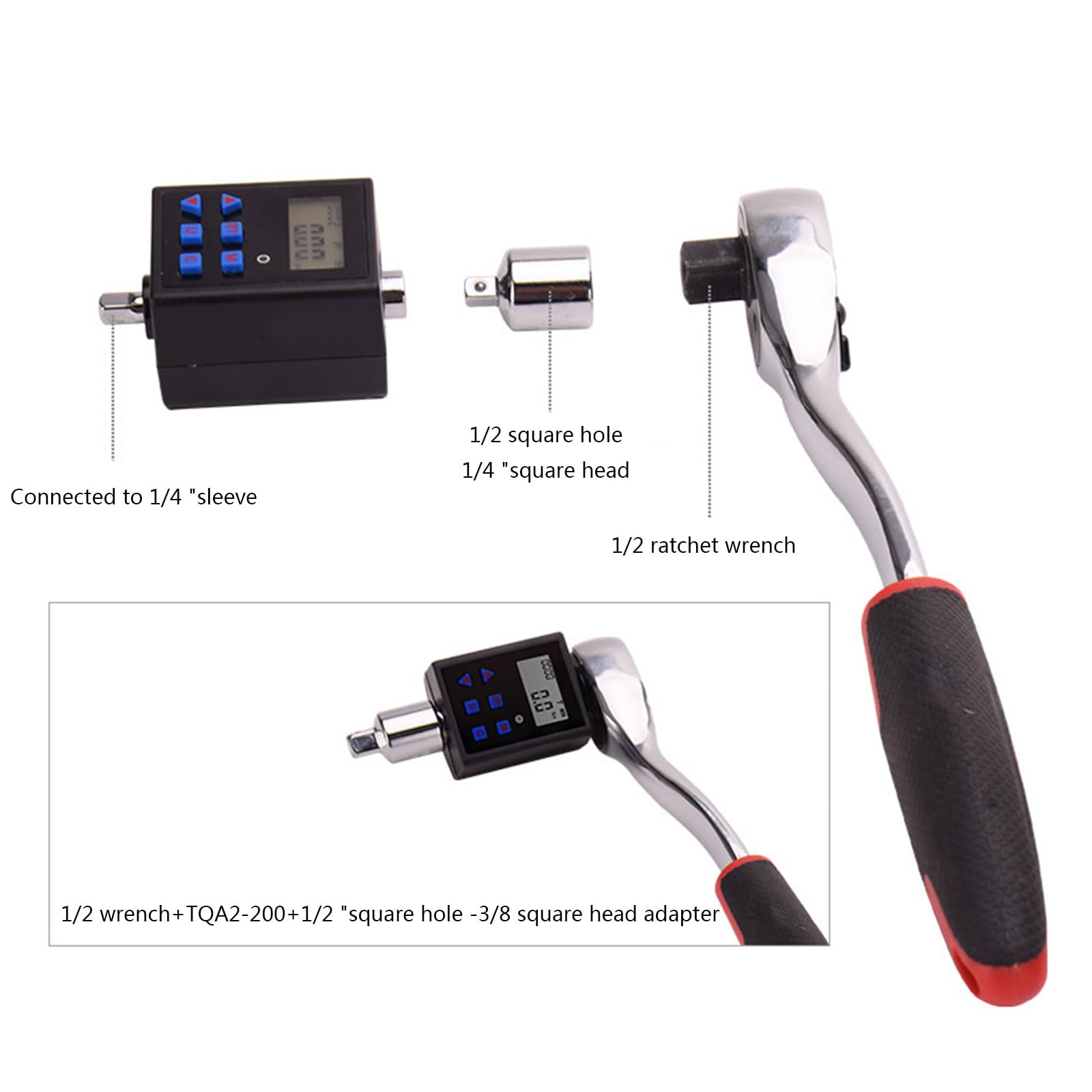 Medidor de Par,medidor de Par Digital versátil Llave electrónica compacta y portátil de 0,3 a 340 NM para mediciones y reparaciones precisas