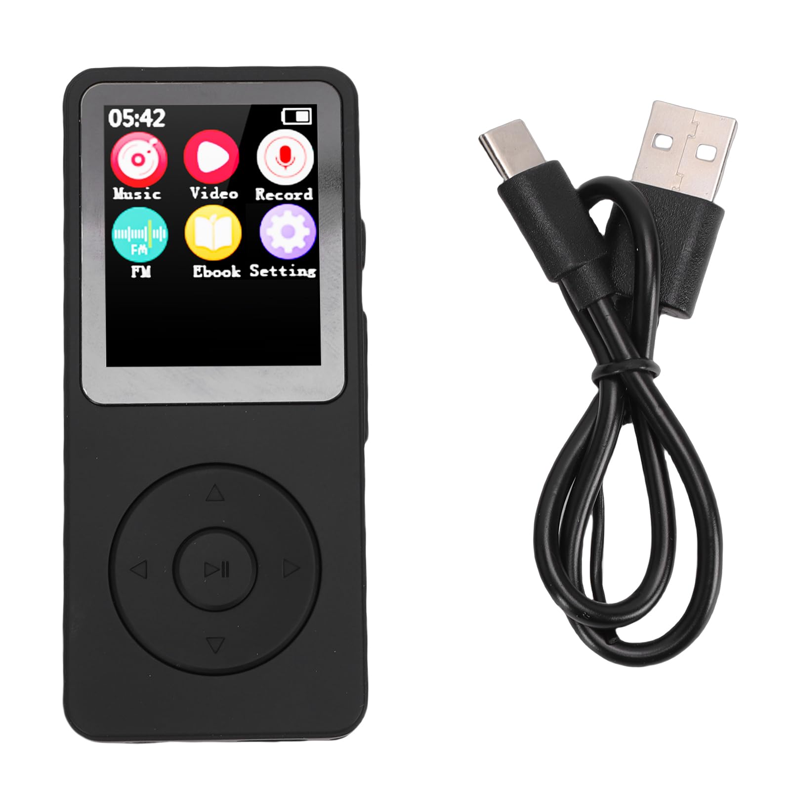 Bluetooth 5.4 MP3 Player, HiFi 2.4 Inch LCD Screen Portable Music Player Fm Voice Recorder for Outdoor Sports Traveling Video Playback Photo Viewing Ebook Reading Included (With 64G