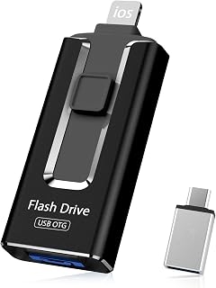 Flash Drive for iPhone 512GB,4 in 1 USB Photo Stick,iPhone External Storage Help Save More Photos and Videos Compatible with iPhone，ipad，Android with PC Black.