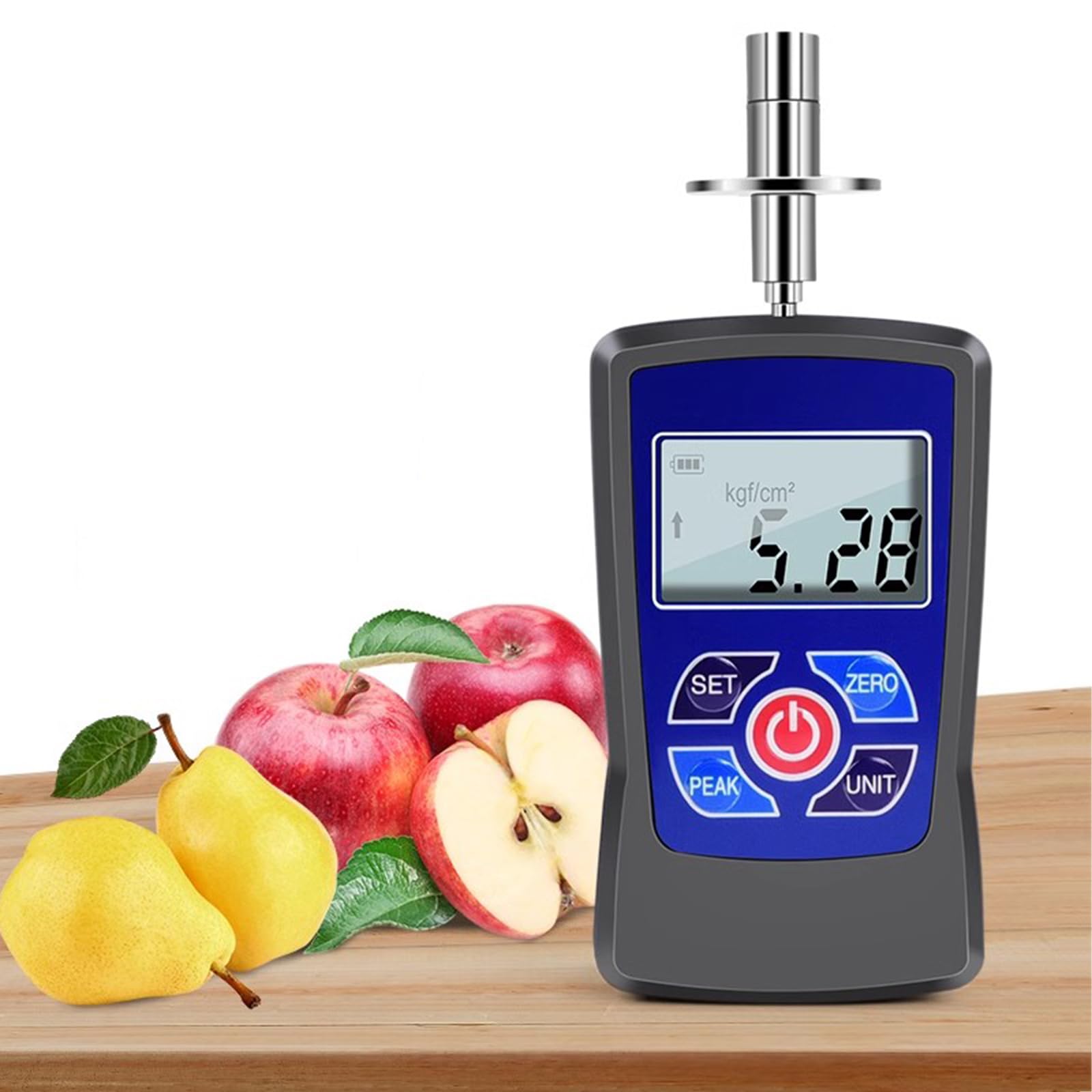 Probador De Dureza De Frutas, Penetrómetro Digital para Frutas, con Cabezal De Presión De 7,9 Mm, Rango De 0,4 a 30 Kg/cm2, para Determinar El Nivel De Madurez De La Fruta