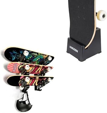 Hikeen Acrylonitrile Butadiene Styrene Wall Mount Skateboard Holder, 10" x 10" x 10"