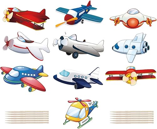 Miniatura 7 de 50 decoraciones de fiesta de avión, pancarta de feliz cumpleaños, globos de nube de avión, decoración para tartas, aviones planeadores para niños,