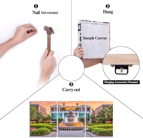 Miniatura 7 de Charleston Carolina del Sur de Estados Unidos para sala de estar, dormitorio, decoración del hogar, parque frente al mar de Estados Unidos, fuente