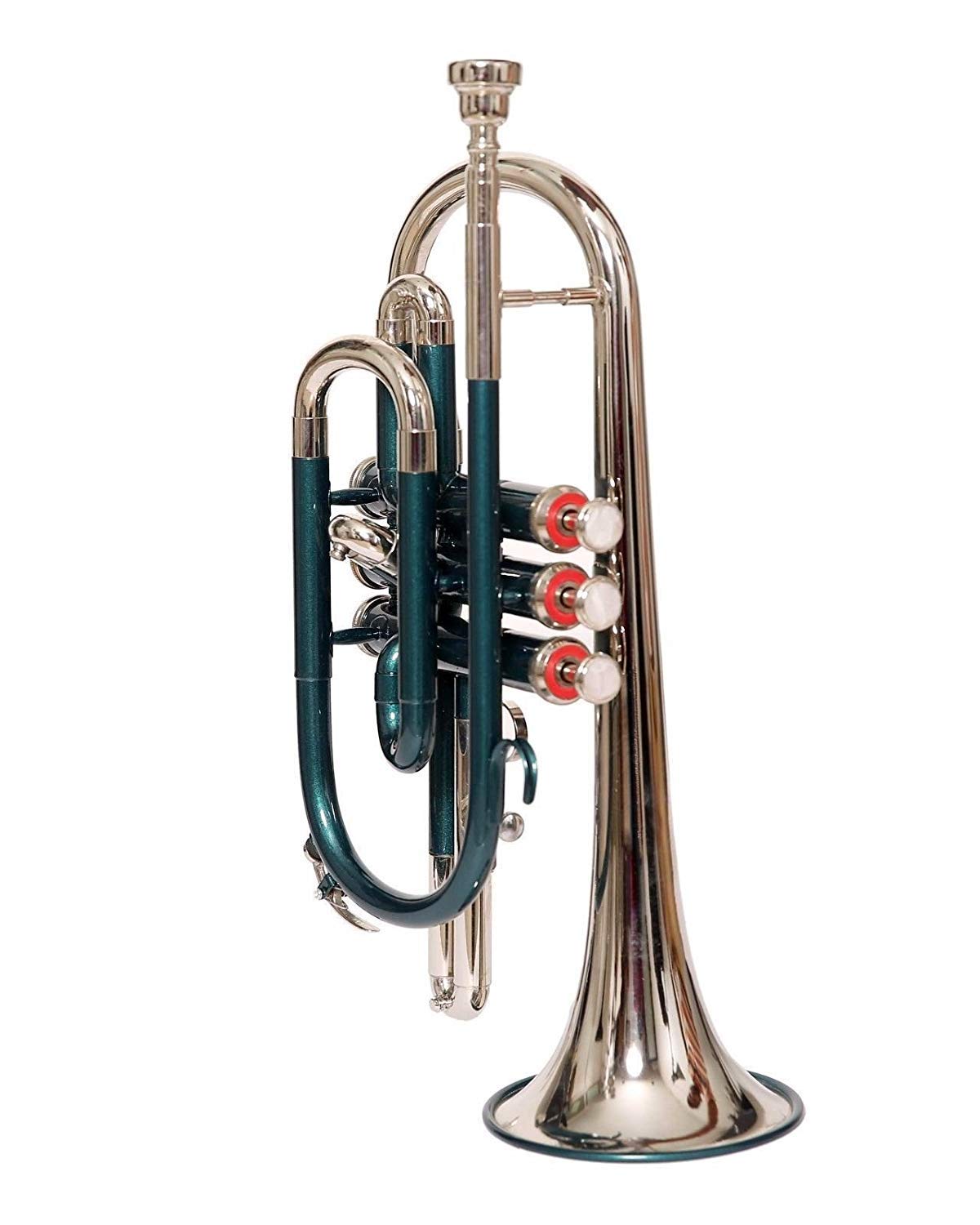 Cornet Bb Pitch Green Color + Nickel Silber mit Etui für Profis
