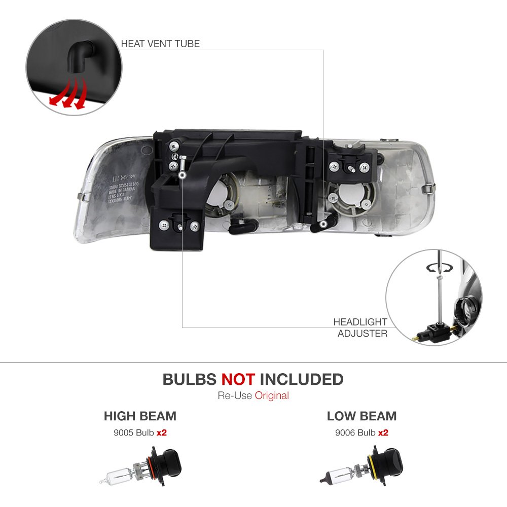 Amazon | VIPMOTOZ ヘッドライトヘッドランプアセンブリ 2000