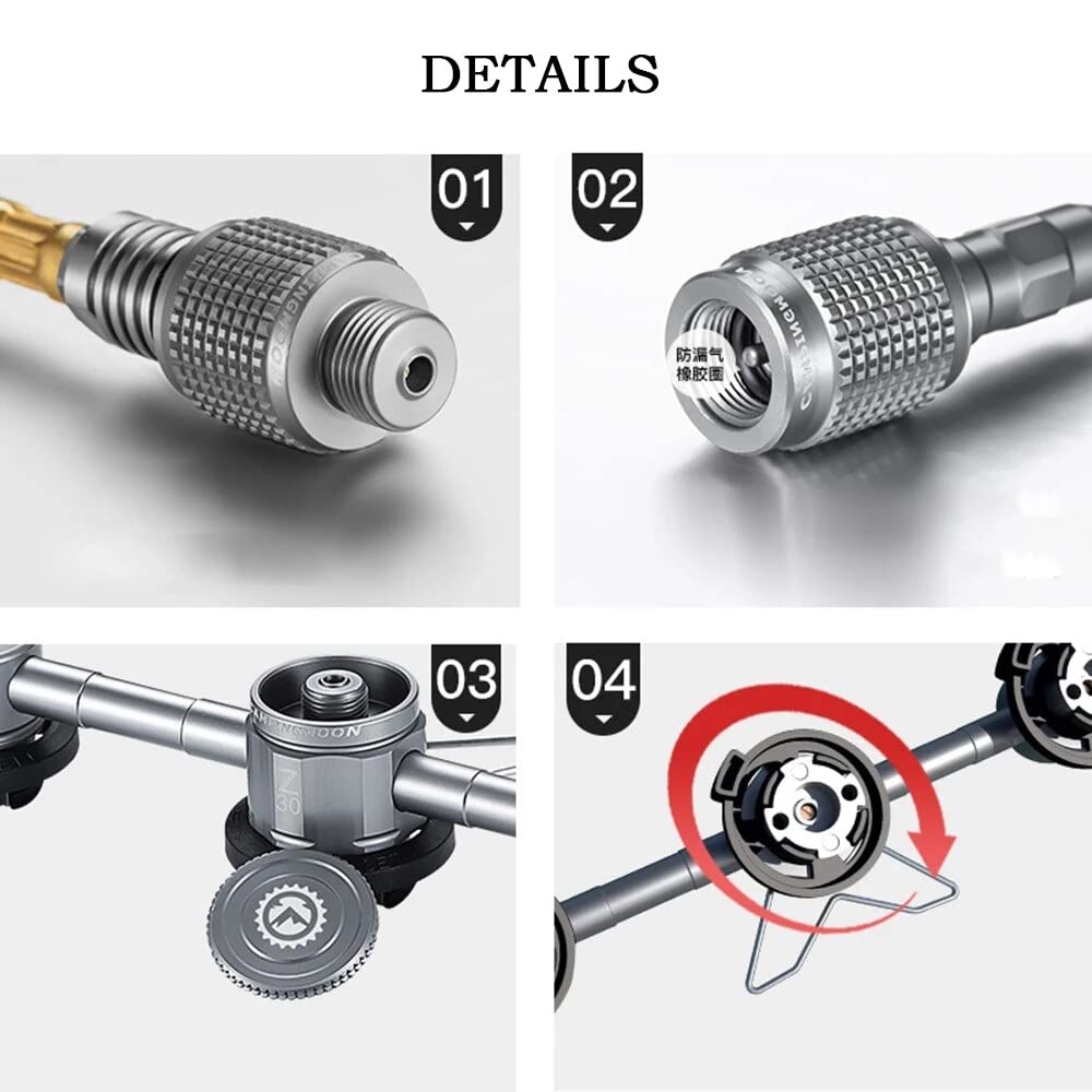 NOBRIM Gasleitung Gasschläuche und Regler Butanadapter Verlängerungsschlauch Spaltofenadapter Umwandlungsdüse Flaschentyp Butan 3in1