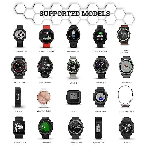 Miniatura 2 de Paquete de 2 cables de carga para Garmin Fenix con revestimiento de silicona 3.3 ft3.2 pies Compatible con Garmin Fenix Series 5, 6, 7, Forerunner