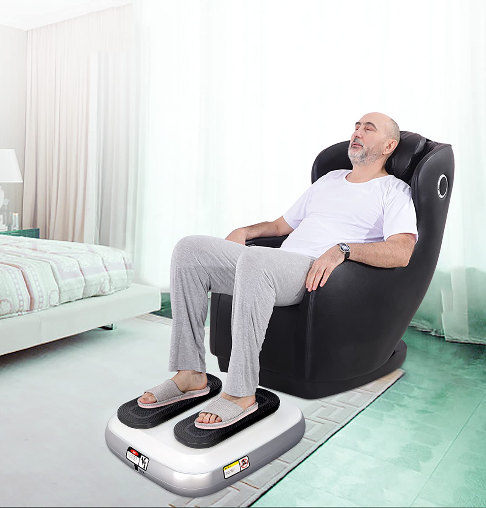 Sitzender Beintrainer, elektrischer Physiotherapie-Beintrainer zur Erholung nach einem Kniegelenkersatz mit Geschwindigkeitsregulierungsfunktion, Förderung der Durchblutung für Senioren