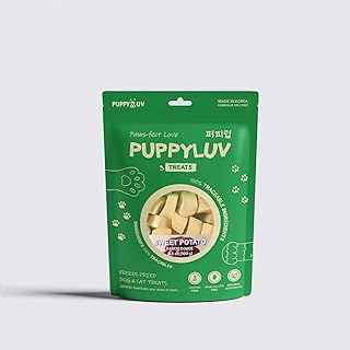 Puppyluv Freeze Dried Sweet Potato Treats for Dogs & Cats - Natural Training Treats, 3.5oz