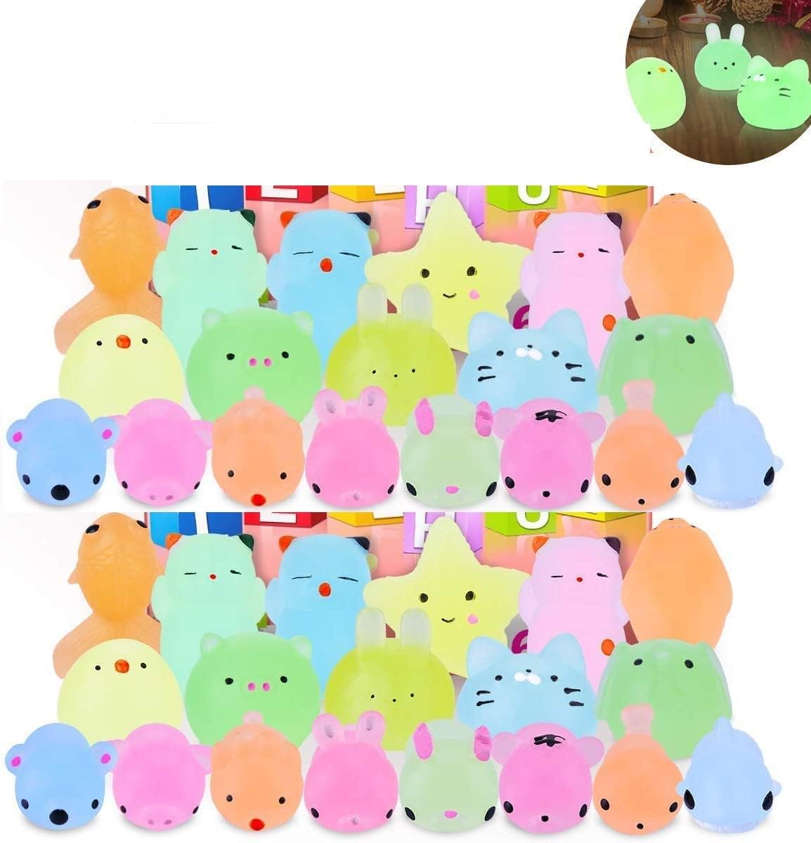 ANAB GIAB 3 Pack Squishies Mochi Squishy Toys Glow in The Dark Party Favors for Kids - Mini Kawaii Squishies Mochi Animals Stress Relief Squishy Pack Squishy Cat Squishys with Storage Box (B0CZSW8NTH) Amazon Price History, Amazon Price Tracker