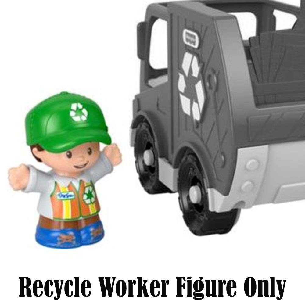 Boneco de brinquedo de caminhão de reciclagem Mattel Little People