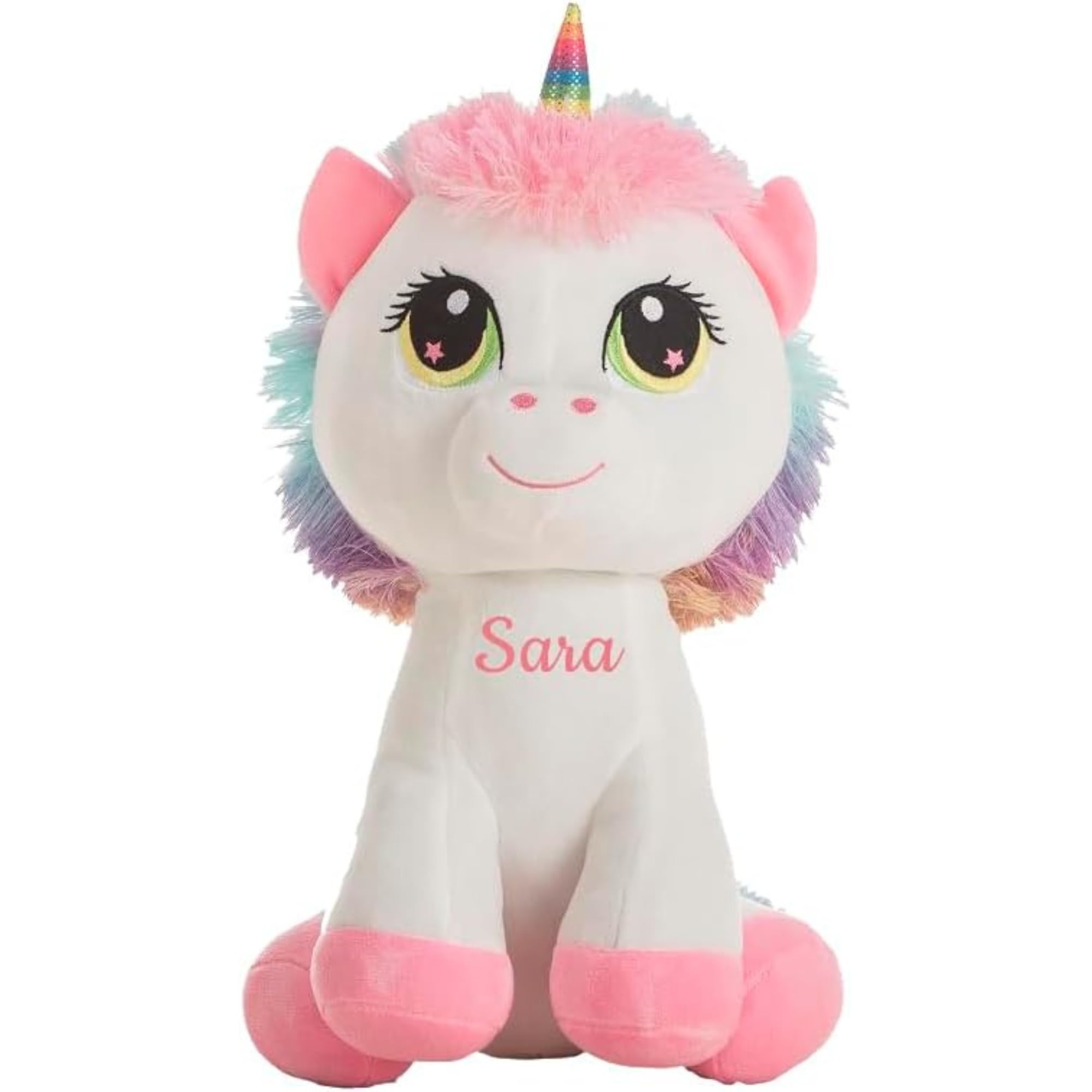 Peluche Unicornio Personalizado 40 cm con Diseño Adorable y Tacto Suave Perfecto como Regalo De Cumpleaños Navidad Peluche Personalizado con Nombre Unicornios para niñas y niños (Rosa)