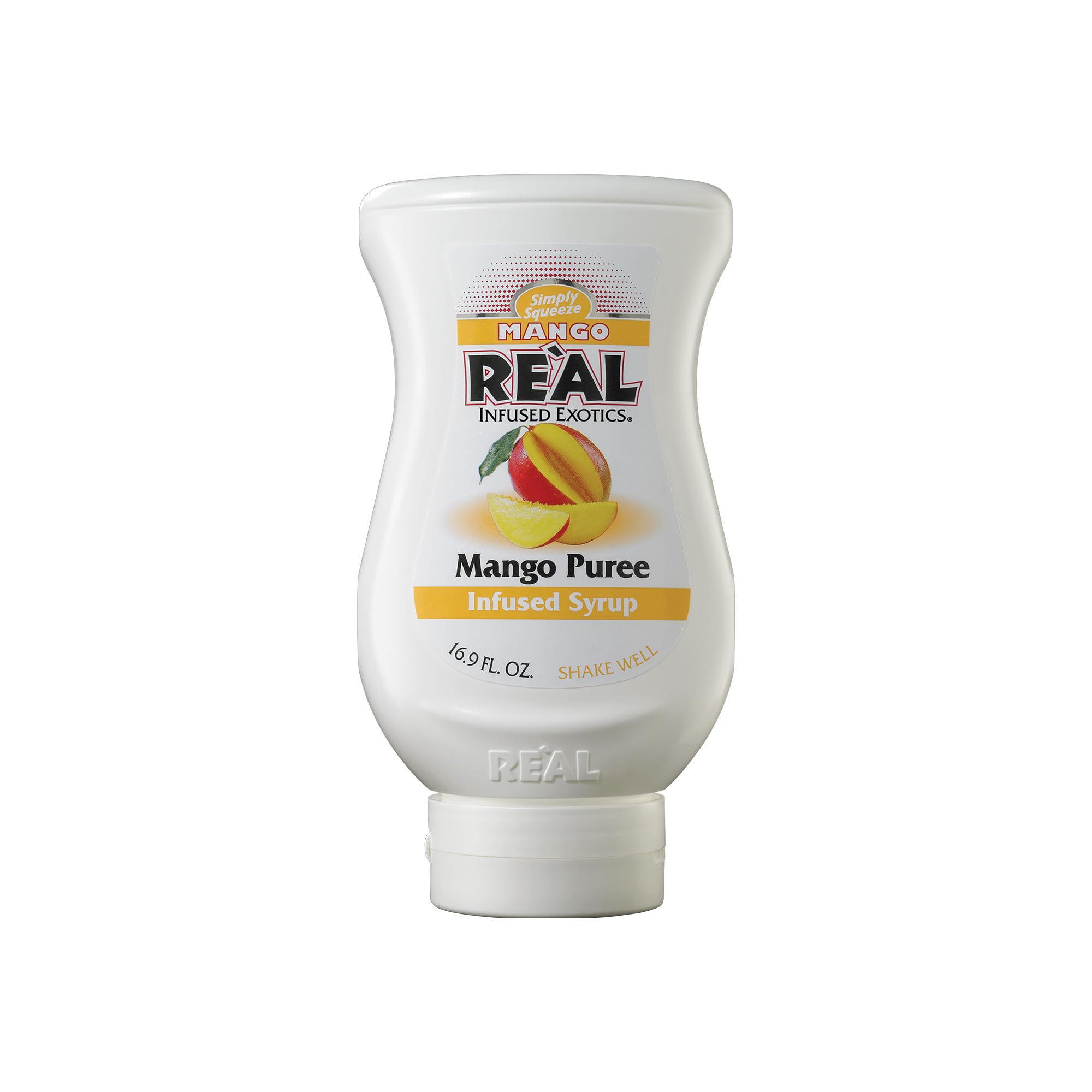 Reàl Syrup | Mango Puree Infused Fruit Syrup | Made with Real Mango | 500ml |Natural Ingredients| Cocktails, Baking, Smoothies, Mixing Drinks, Desserts, Cooking