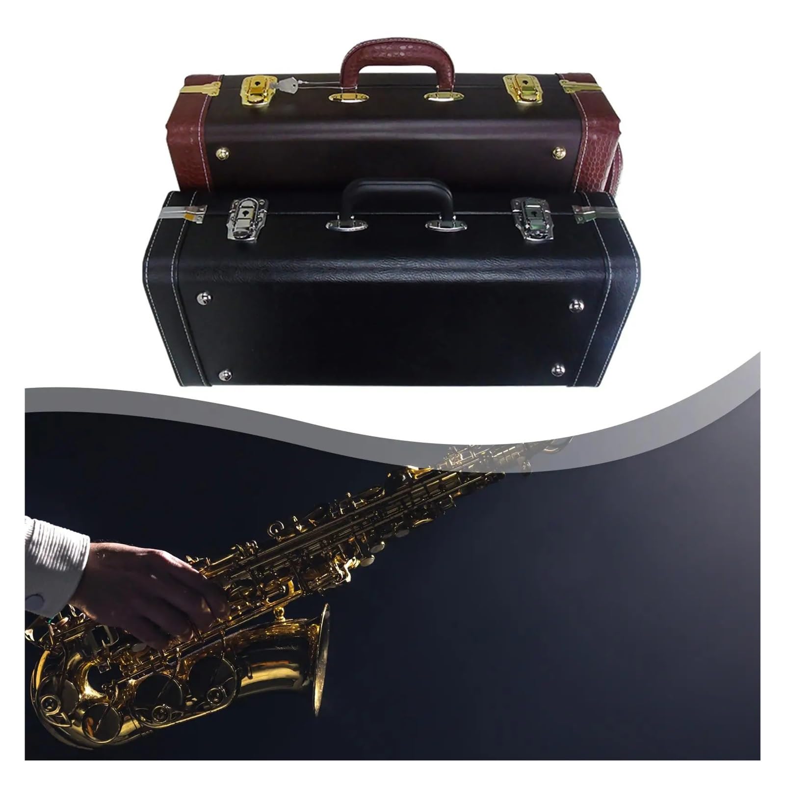 Scatola Portaoggetti for Custodia for Tromba | Borsa for accessori for strumenti musicali for concerti all'aperto(Black)
