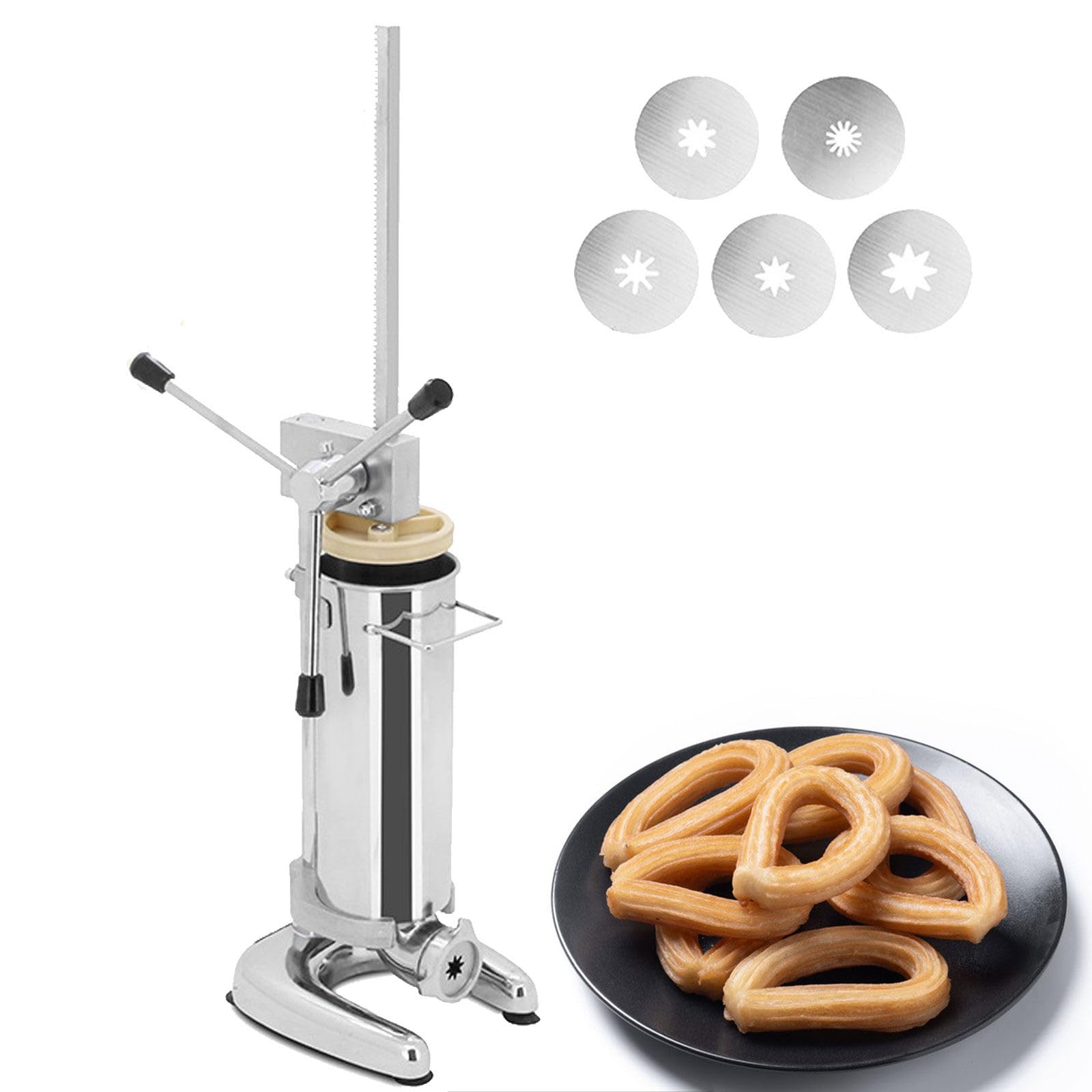 Machine à Churros Haut de Gamme en Acier Inoxydable, Machine à Churros Professionnelle Commerciale pour la Production espagnole de Churros à Grande échelle 3L