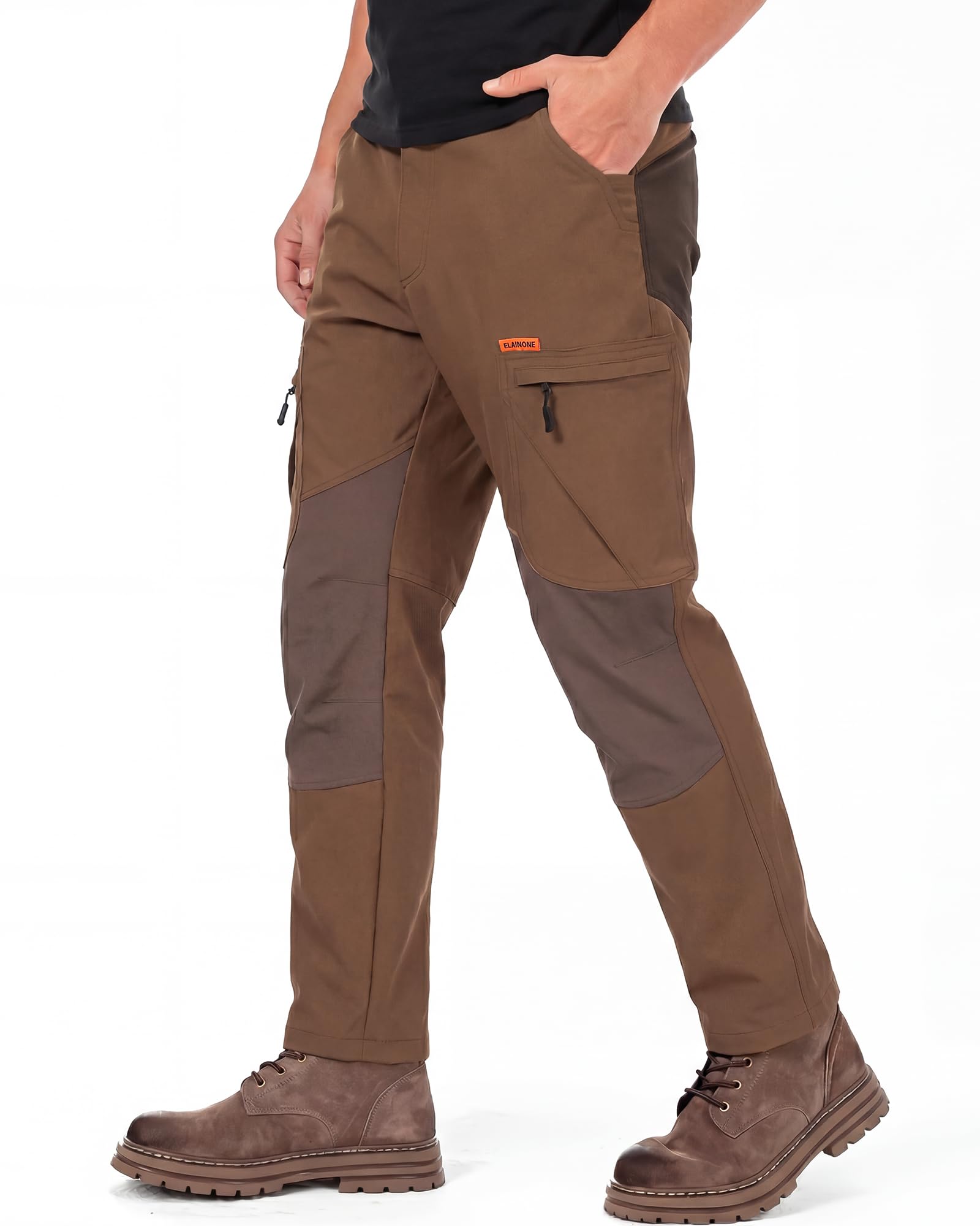 Elainone Wanderhose Herren Outdoor Hosen Stretch Trekkinghose Arbeitshosen Männer Mit 5 Taschen für Viele Outdoor-Aktivitäten