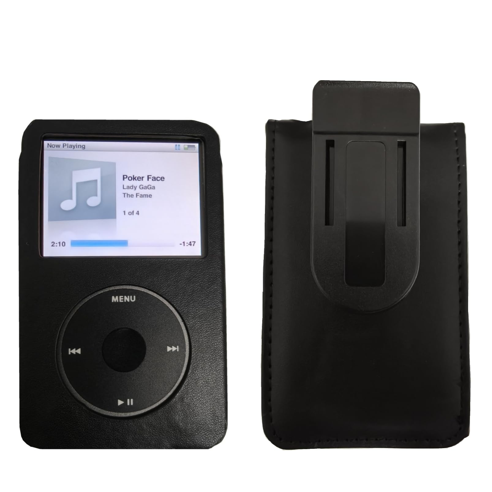 Leather Clip Case for iPod Classic Thin 160GB 120GB 80GB, iPod Video 30GB