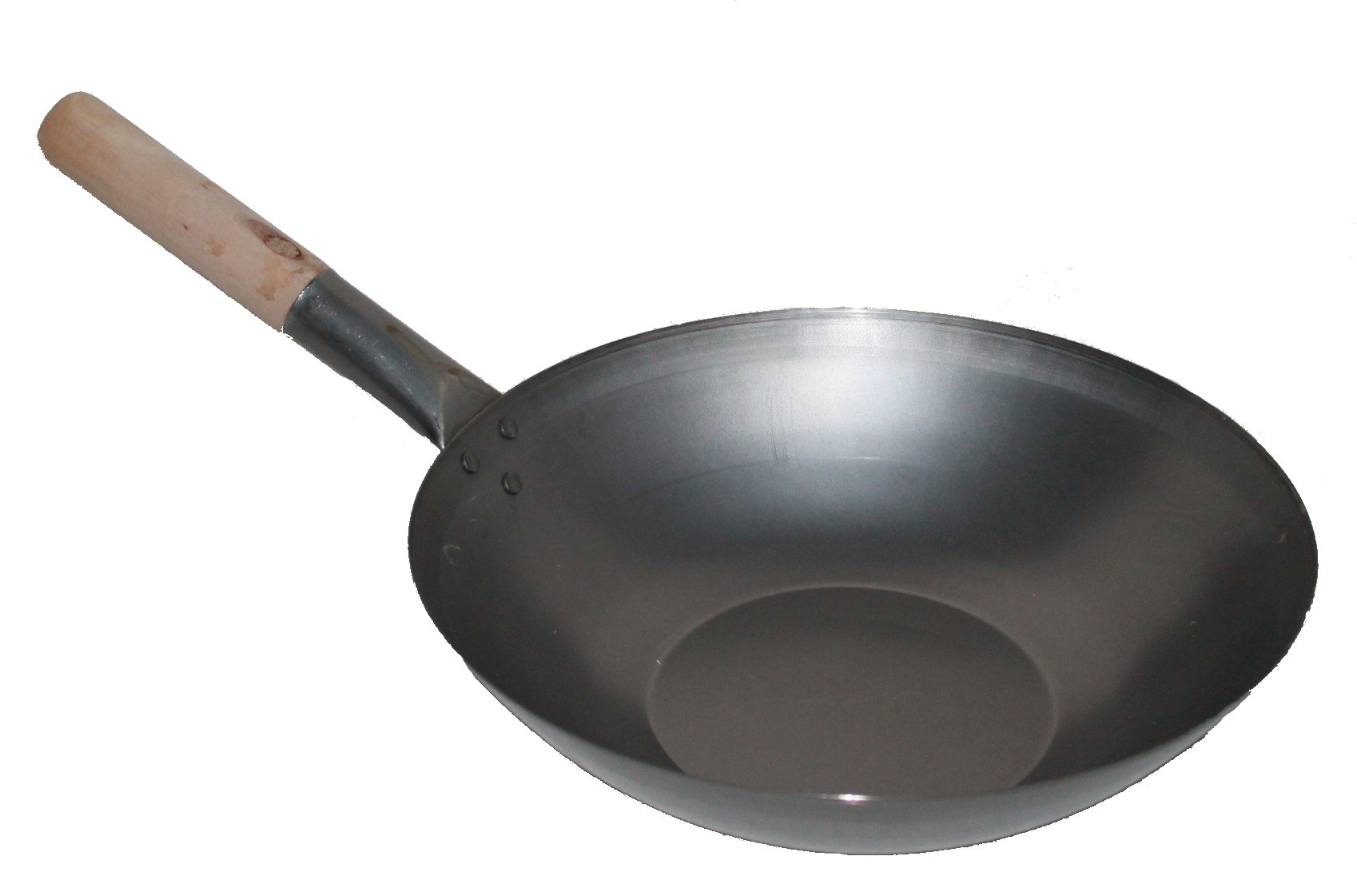 Padella Wok in ferro, 30 cm, fondo piatto, per piani cottura a gas e fornello a gas – Jade Temple