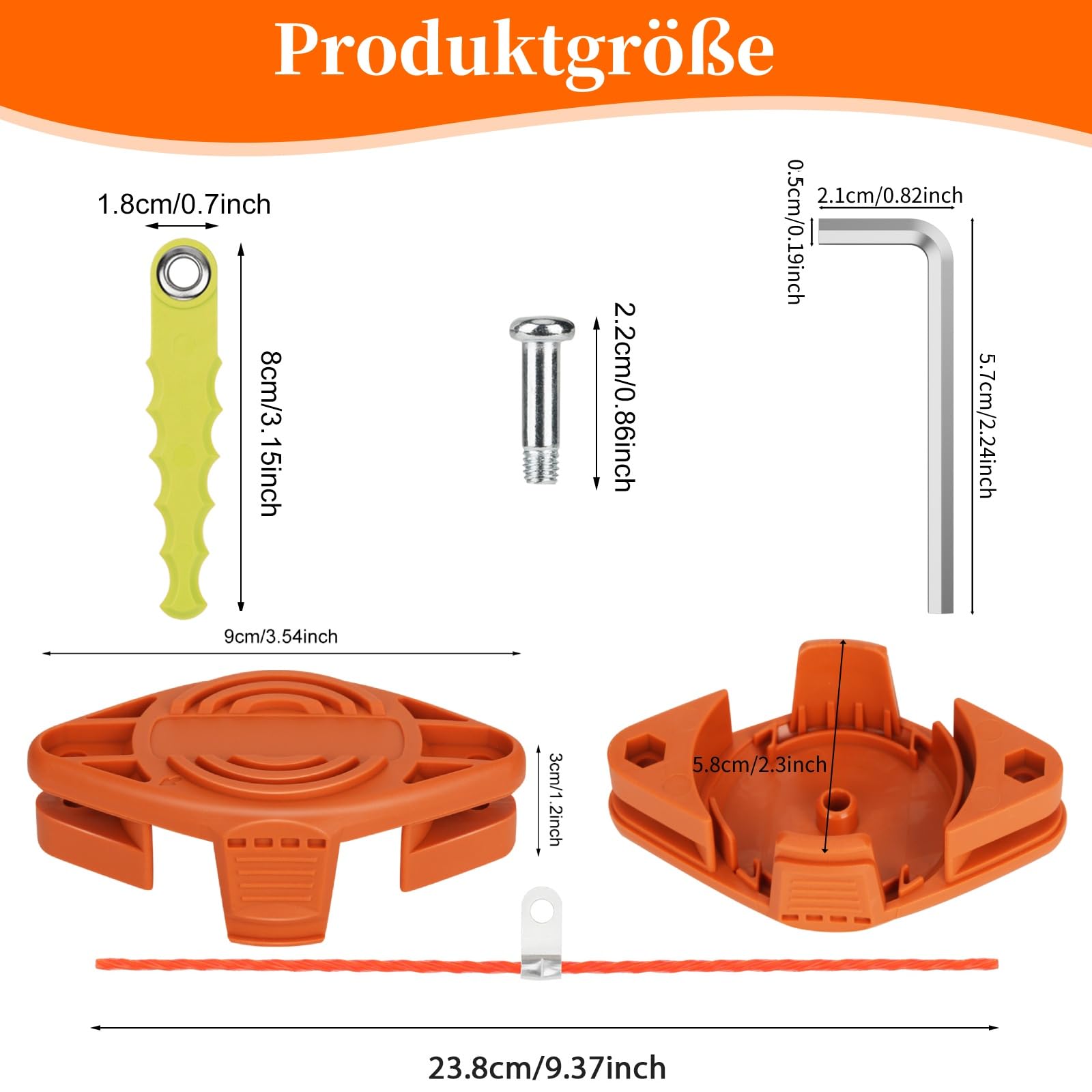 WA0004 WA0010 Schlagmesser Sense Trimmer passend für Worx 20V Akku Rasentrimmer WG169E WG154E WG157E WG163E WG122 WG150 WG151 WG152,14x Ersatzmesser mit 8x Extrastarker Faden (30 Stück)
