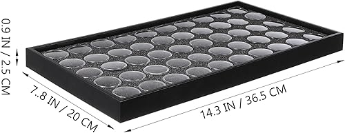 Miniatura 2 de KALLORY Caja de almacenamiento redonda de plástico transparente con diamantes para uñas, 50 rejillas, para manualidades, cuentas de gemas, estuche