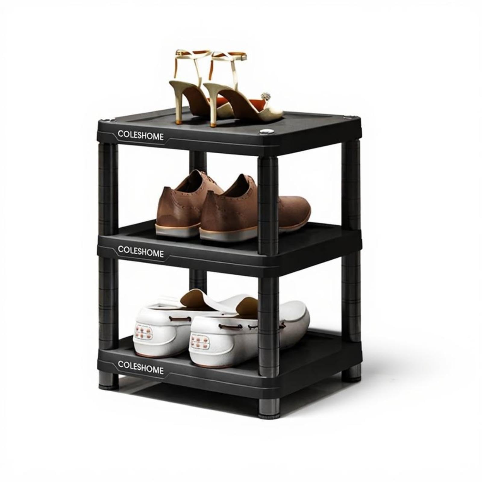 Enakshi® Shoe Rack, Multitier Narrow Shoe Organizer, Entryway Space-Saving Storage Shelf Black 3 Tier|Home & Garden | Furniture | Sofas Loveseats & Chaises-image-21