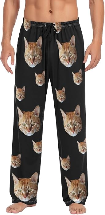 Personalized Pet Face Photo Mens Pajama Pants S